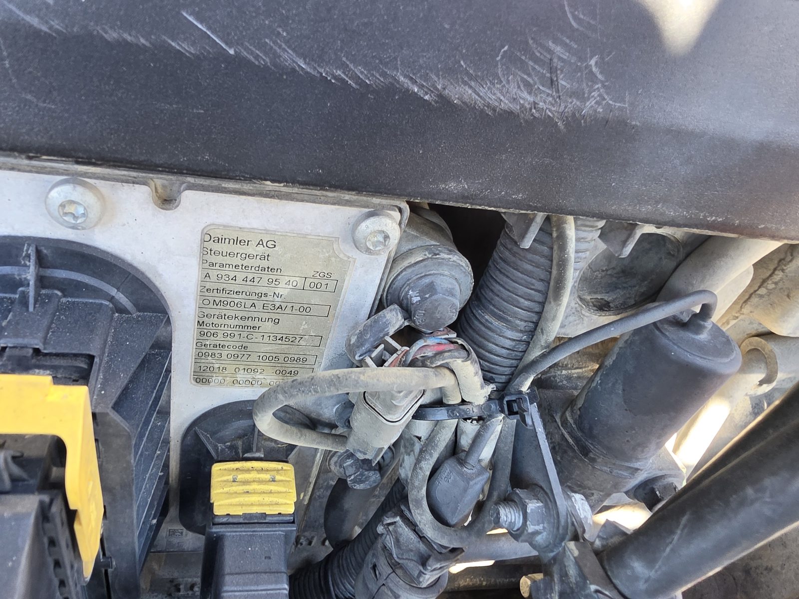 Photo of engine ID plate
